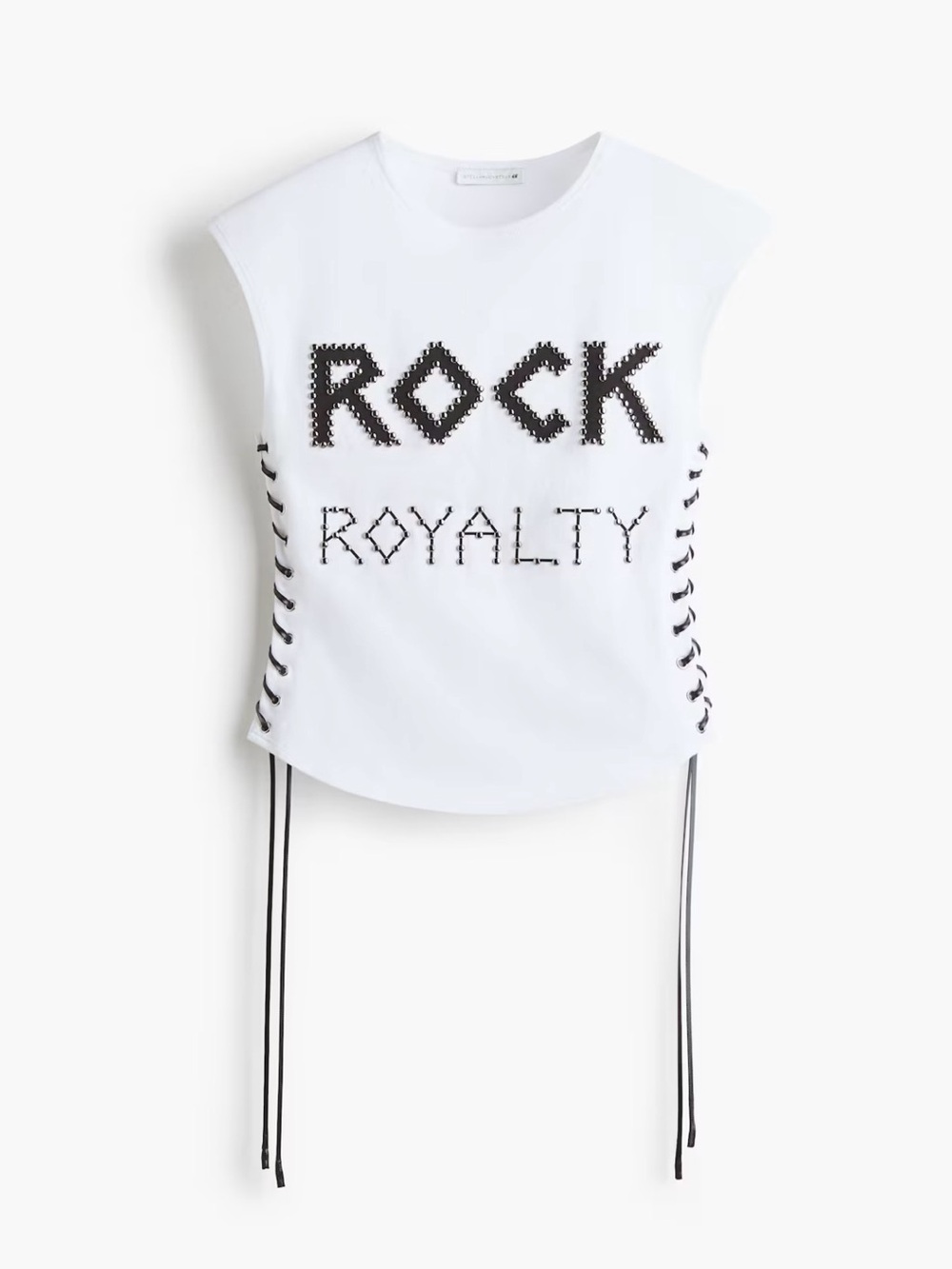 Stella McCartney x H&M White 'Rock Royalty' Lace-Up Tank Top NWT